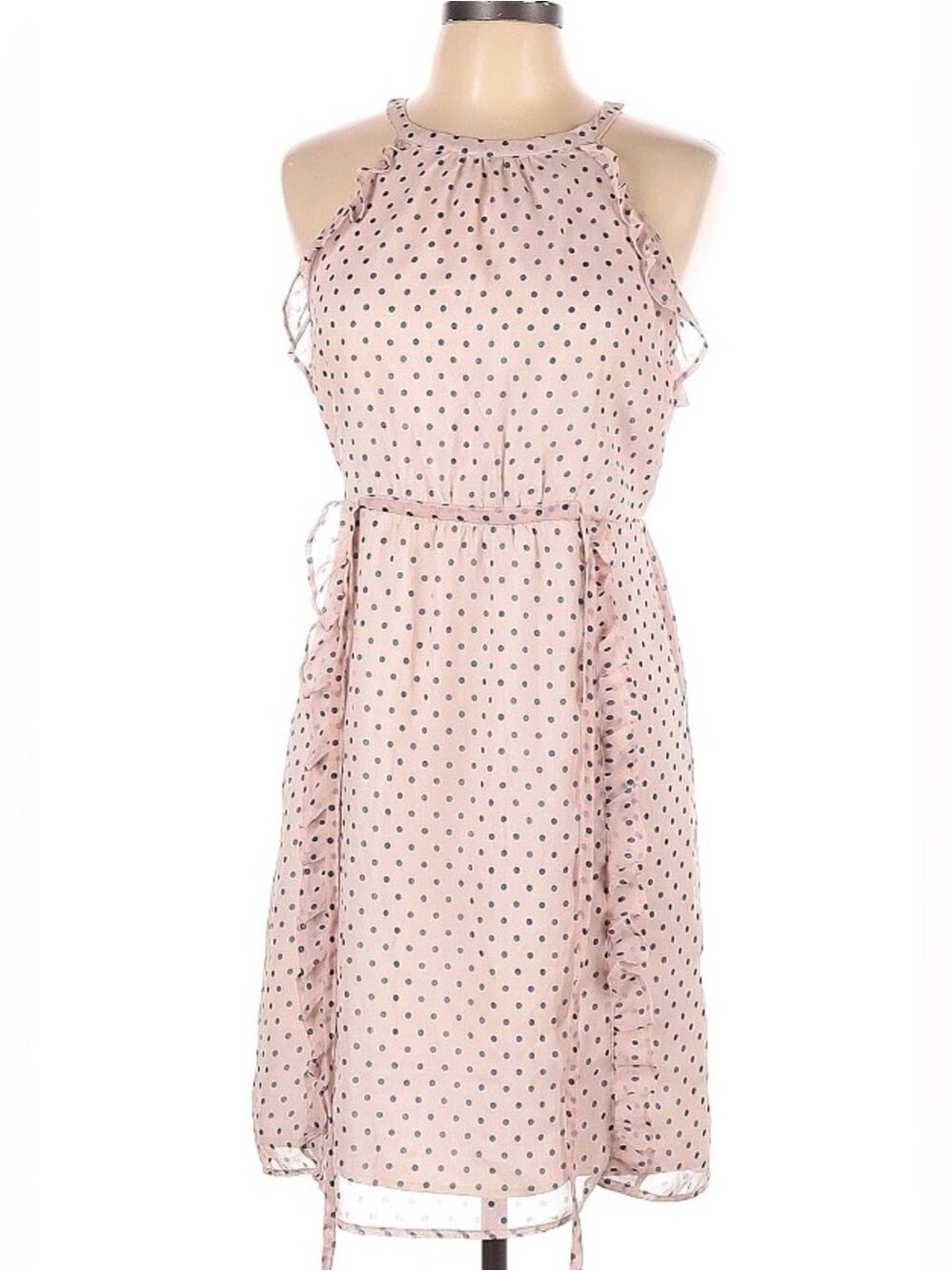 Brooklyn Industries Blush Pink Polka Dot Midi Dress